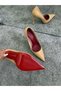 Women's Beige Patent Leather Red-Sole Stiletto Heeled Shoes Classic Heeled Shoes - 6