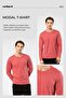 Men's Modal Cotton Crew Neck T-Shirt 2242/Coral - 2