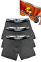 Men's Special Anatomical Cotton Boxers, Pack of 3 Anthracite