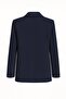 Women's Striped Blazer Jacket with Pocket Flaps - Navy Blue - 7