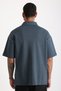 Shoulder Shepherd Stitch Detail Double Pique Fabric Loose Fit Men's Polo Neck T-Shirt - 5