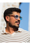 Square Design Leopard Clear Frame Blue Glass Sunglasses Uv400 Protection Women&Men - 2