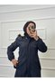 Hooded Bondit Coat with Fur Inside and Elastic Waist Rc905020 - 2