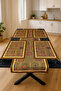 Gold Rings – 3D Authentic Patterned Table Runner & 4-Piece Supla Set