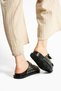 Black Double Buckle Stone Anatomical Comfortable Sole Slippers - 4