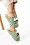 Green Bow Tie Winter Women's Slippers - 2