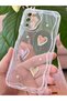 Galaxy A12/M12 Case 3D Heart Pearl Design Pattern Clear Silicone Cover with Camera Protection - 3