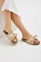 Beige Bowknot Women's Slippers Non-Slip Sole Pool Sea Beach Slippers (Narrow Fit) - 2