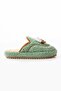 Green Bow Tie Winter Women's Slippers - 6