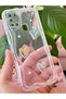 Galaxy A21S Case 3D Heart Pearl Design Pattern Clear Silicone Cover with Camera Protection - 3
