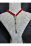Red Glass Beads 33' Rosary - Stylish Design with Metal Tassels - 3