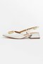 Casual Women's White Patent Leather Evening Dress Shoes Thick Short Heeled V Buckle Adjustable Pointed Toe Shoes 459 - 6
