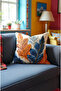 Orange Blue Digital Printed Double Sided Throw Pillow Cover. Summer Balcony Throw Pillow - 2