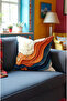 Orange Blue Digital Printed Double Sided Throw Pillow Cover. Summer Balcony Throw Pillow - 3