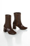 Women'S, Blunt Toe, Heeled Boots, Side Zipper,