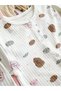 Baby Girl Leaf Patterned 3-Piece Jumpsuit with Booties 3-6-9 Months 3-Piece Cotton 3 Pieces - 4