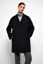 Patterned Lined Oversize Double Breasted Coat Black 3095 - 2