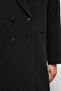 Patterned Lined Oversize Double Breasted Coat Black 3095 - 5