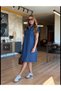 Denim Polo Collar Dress Plus Size NAVY BLUE - 4
