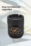 6 Pieces Black Bronze Marble Pattern Decorative Glass Odorless Ashtray Ash Tray Set 425 Cc - 5