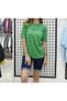 Jm Short Sleeve Stripe Tulle Detail Crew Neck Knitwear Blouse - 2