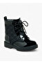 Panelled High Cut Boots with Lace-Up Closure - 2