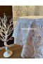Transparent Coating Daisy Star Lace Motif Non-Slip Pvc Luxury Round Oilcloth Tablecloth
