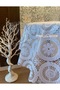 Transparent Coating White Daisy Star Lace Motif Non-Slip Pvc Luxury Round Oilcloth Tablecloth