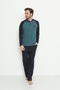 Men's Long Sleeve Cotton Seasonal Dowry Combed Cotton Pajama Set (WITHOUT BOX)01737 - 7