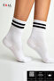 6 Pairs of Unisex Striped Cotton College Tennis Socks - 7