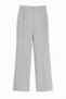 Women's Elastic Waist Palazzo Trousers - Light Gray - 6