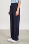 Women's Elastic Waist Palazzo Trousers - Navy Blue - 3