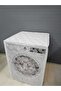 Transparent Floral Patterned Zippered Washing Machine and Dryer Cover - 4