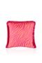 Fuchsia Orange Zebra Design Fringed Velvet Throw Pillow Cover - 3