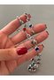 Silver Color Y Necklace with Colored Stones |   60cm - 3