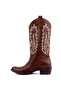 - Brown Leather Embroidered Women's Boots 105-3387-Venus - 4