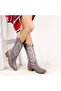 Sail Lakers - Gray Leather Embroidered Women's Boots
