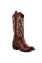 - Brown Leather Embroidered Women's Boots 105-3387-Venus - 3