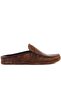 - Red Brown Leather, Brown Suede Men's House Slippers 110-547-X