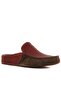 - Burgundy Leather, Khaki Suede Men's House Slippers 110-547-X - 2
