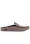 - Gray Leather Men's House Slippers 110-558-E