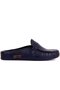 - Navy Blue Genuine Leather Women's House Slippers 109-557-X