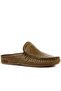 - Olive Green Leather Men's House Slippers 110-547-X - 2