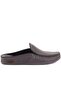 - Gray Leather Studded Detailed Men's House Slippers 110-547-X