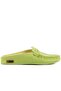 - Light Green Leather Women's House Slippers 109-557-X