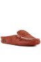 - Brick Color Leather Women's House Slippers 109-557-X - 2