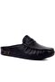 - Black Leather Belted Women's House Slippers 109-557-X - 2