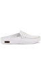 - White Leather Studded Detailed Women's House Slippers 109-557-X