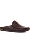 - Brown Leather Men's House Slippers 110-547-X - 2