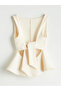 Lcw Vision Ecru Boat Neck Peplum Blouse - 6